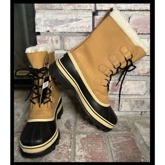 Sorel Men's Leather Caribou Waterproof Nm1000-281 Snow Ankle Boot Size 9 - Picture 3 of 8